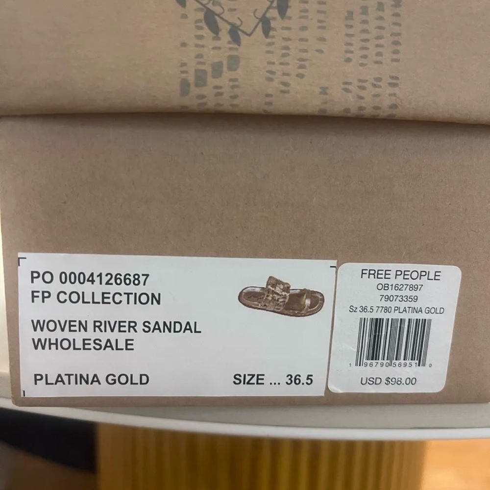 Free People Gold Woven Sandals - Picture 4 of 4